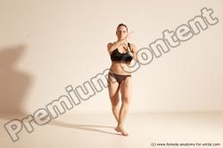 Underwear Martial art Woman White Moving poses Average long colored Dynamic poses Academic